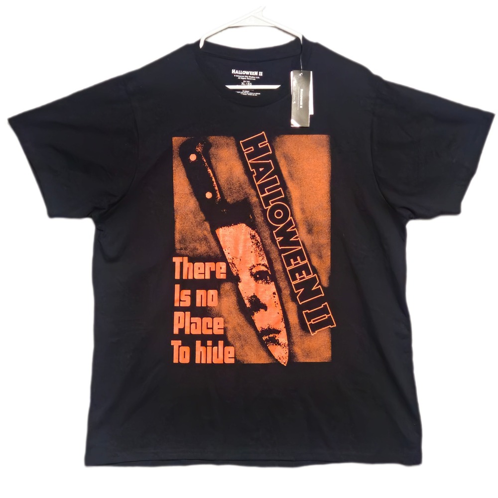 Halloween II Michael‎ Myers Graphic Tee Mens XL Black Horror Movie T-Shirt NWT